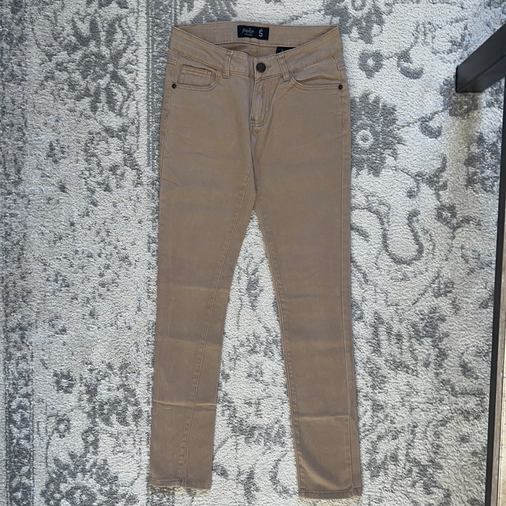 Papaya Khaki Low-Rise Skinny Pants